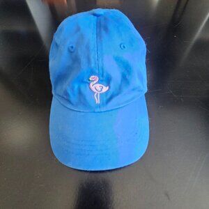 Gertex Blue Cap Hat with Pink Flamingo Embroidery Adjustable One Size Cotton